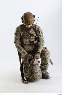 Frankie Perry US Recon Kneeling with Backpack kneeling whole body…